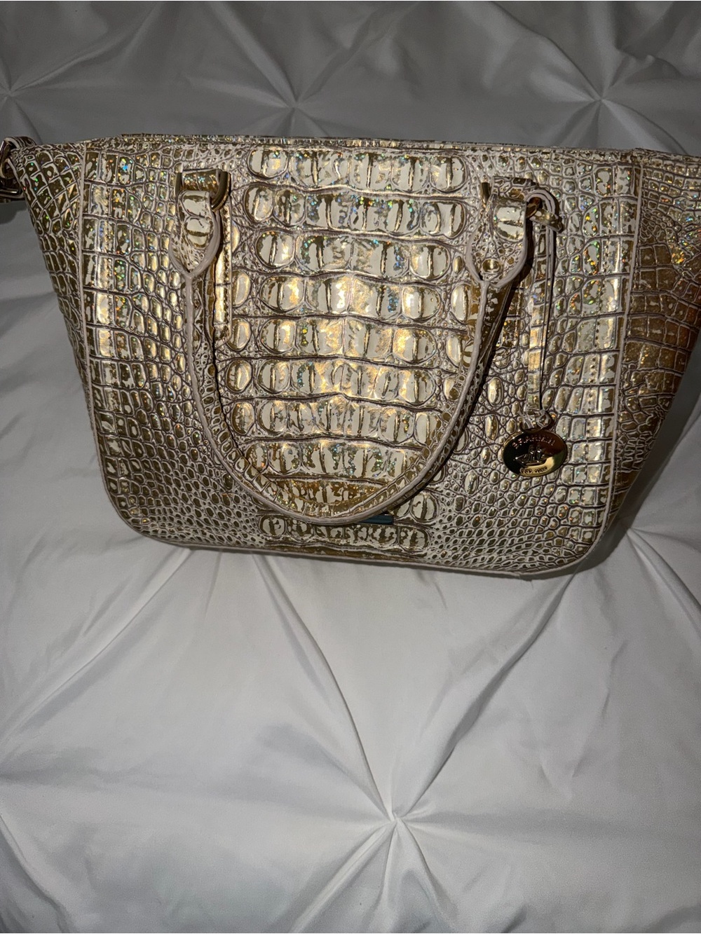 NWT Brahmin Small Ashlee Hologram Metallic Leather Satchel OFFERS WELCOME